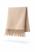 Beige Sjaal Dames | Zachte Wintersjaal met Franjes