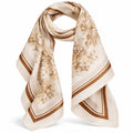Beige Sjaal met Bruine Print