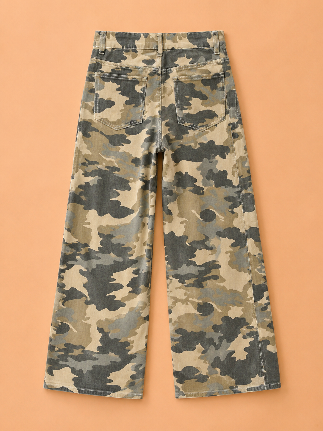 Queen Hearts Jeans | Camouflage Wide Leg