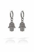 Zilverkleurige Oorbellen Hamsa Handje | Stainless Steel