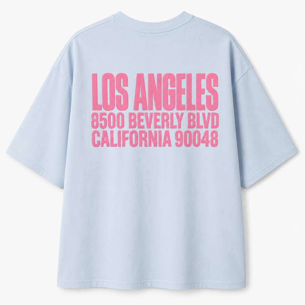 Lichtblauw Los Angeles T-shirt | Oversized