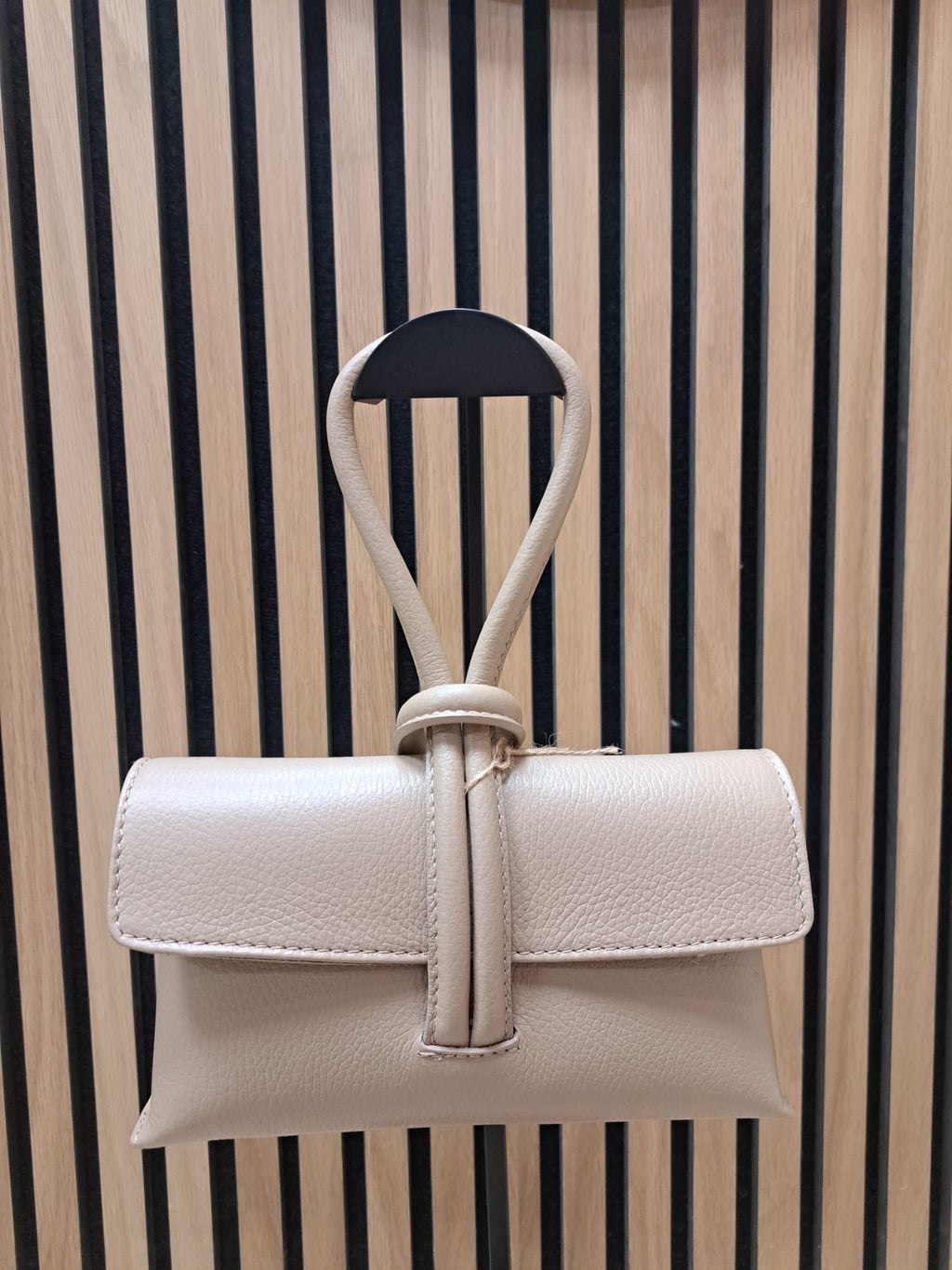 Beige Handtas met Lusdetail | Echt Leder