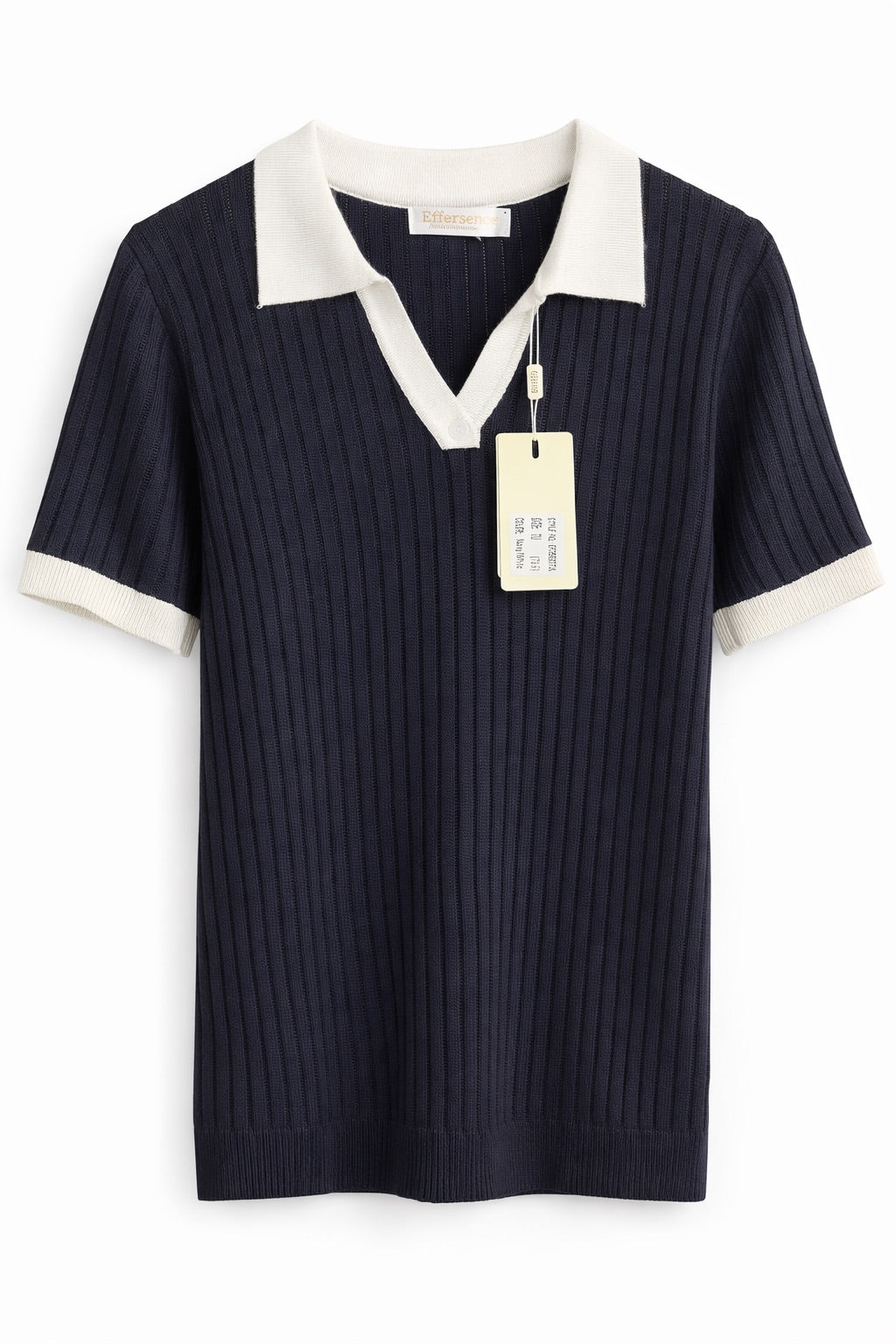 Zwarte Polo beige kraag | Effeny
