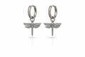 Zilverkleurige Oorringen met Libelle Bedel | Stainless Steel