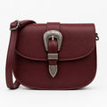 Bordeaux Rode Crossbody Tas met Western Gesp | Echt Leder