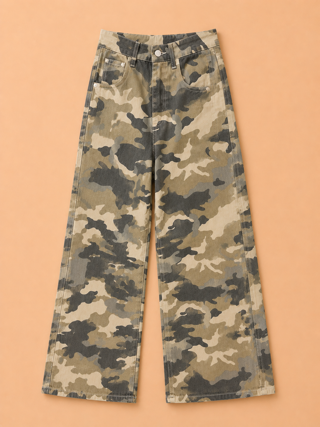 Queen Hearts Jeans | Camouflage Wide Leg