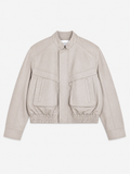 Leatherlook bomber beige