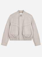 Leatherlook bomber beige