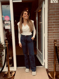Queen Hearts Straight Jeans |Donkerblauw