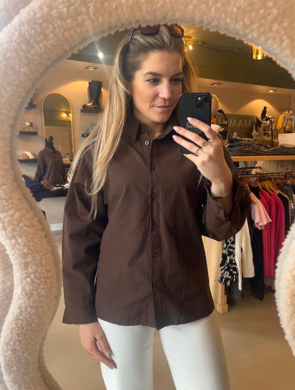 Bruine blouse | Elenza