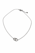 Stainless Steel Zilveren Ketting met Dubbele Ringen & Klaver Detail | Waterproof
