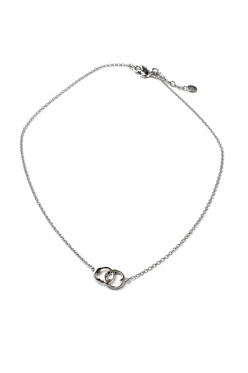 Stainless Steel Zilveren Ketting met Dubbele Ringen & Klaver Detail | Waterproof
