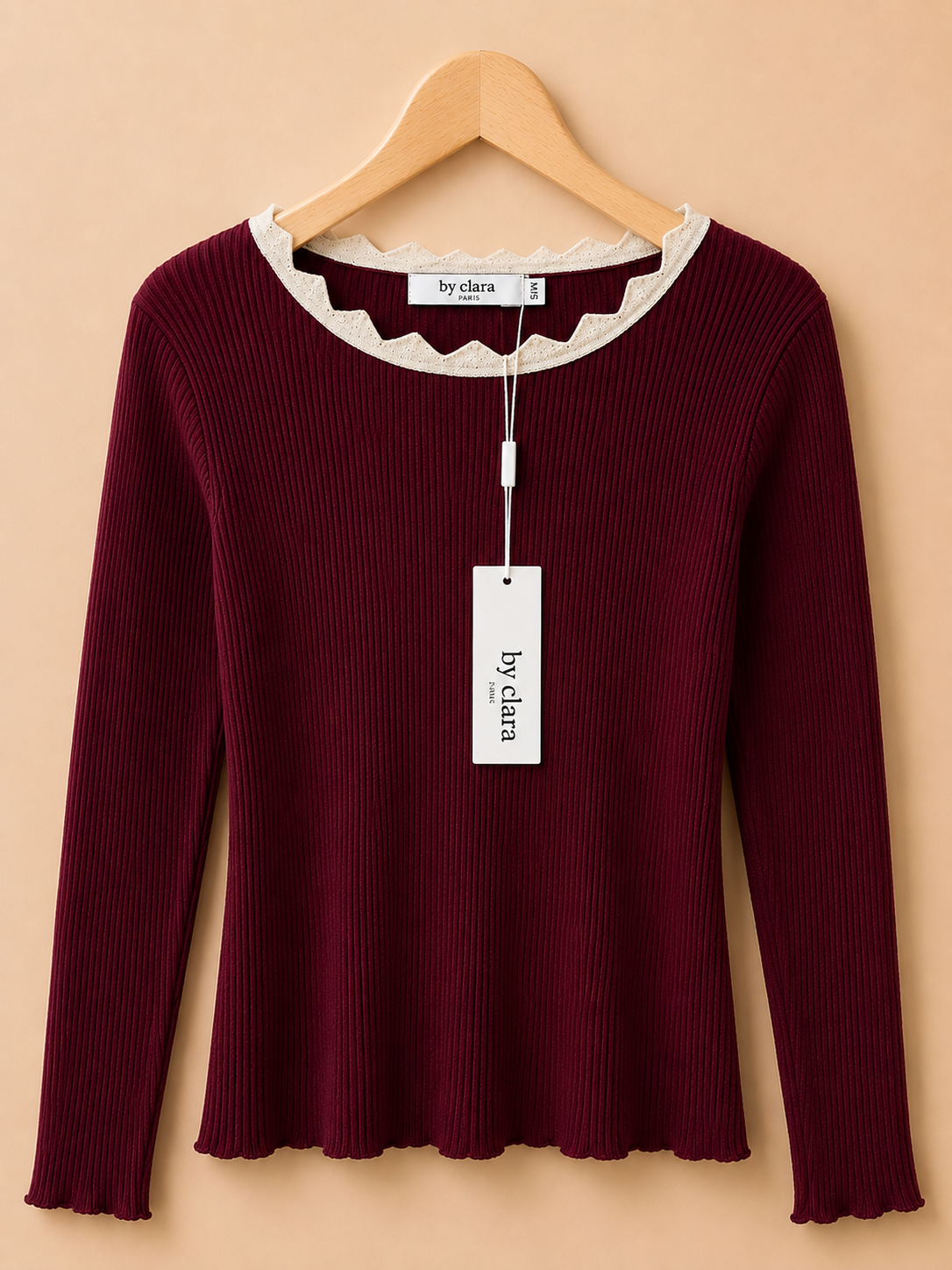 Bordeaux Rib Longsleeve | By Clara