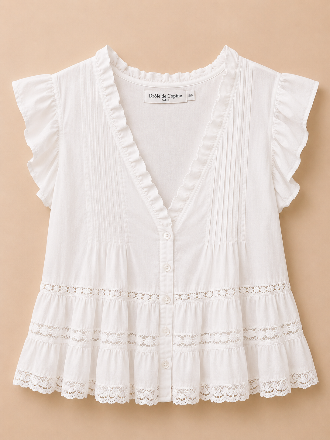 Witte Broderie Blouse | Drôle de Copine Paris