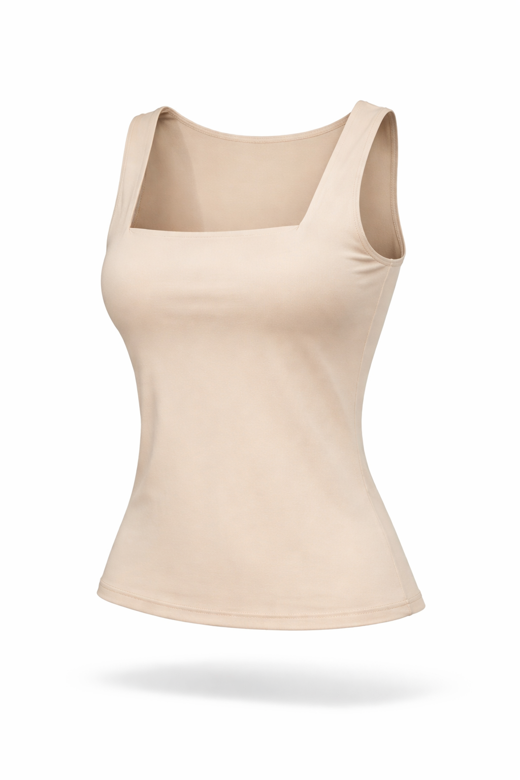By Swan Paris | Basic Top met Vierkante Hals | Beige