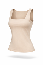 By Swan Paris | Basic Top met Vierkante Hals | Beige