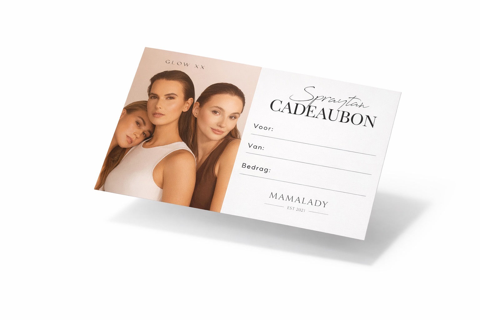 Spraytan Cadeaubon – Glow XX bij Mamalady Mierlo | Luxe Cadeau voor Stralende Teint