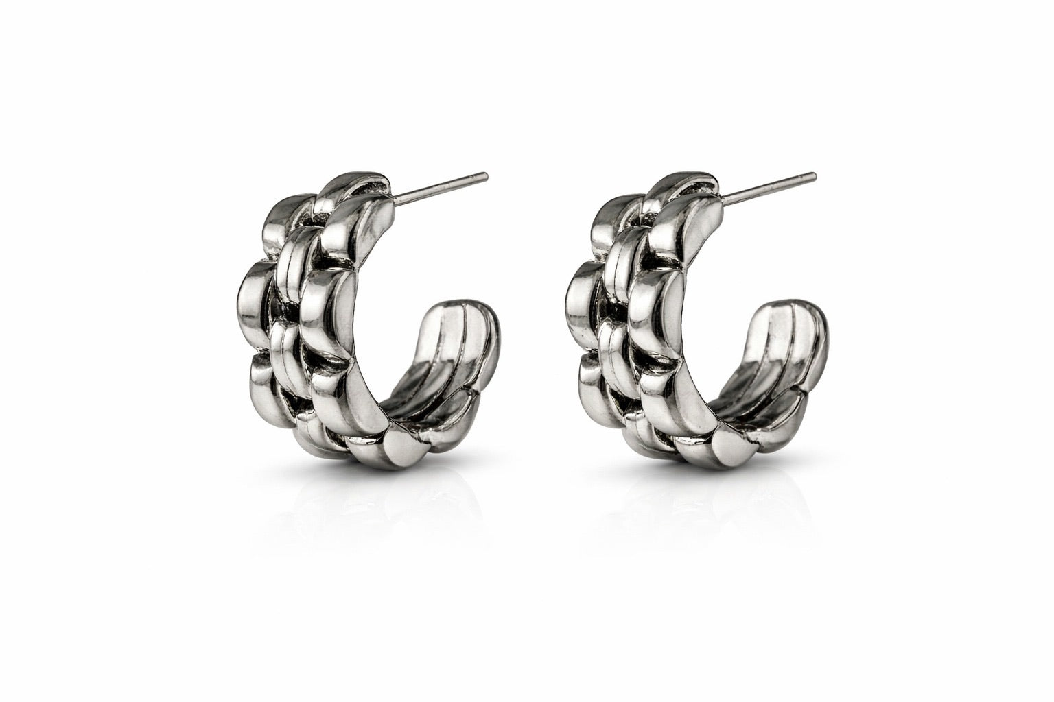Zilverkleurige Gevlochten Oorringen | Stainless Steel