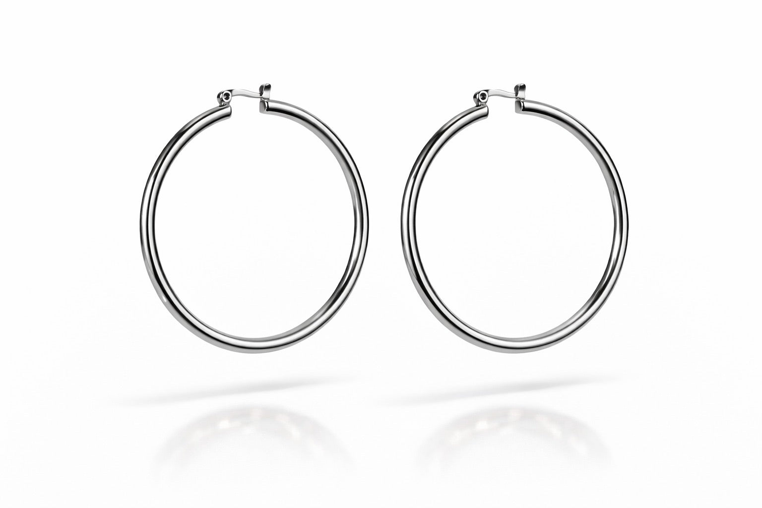 Grote Zilverkleurige Creolen Oorbellen | Stainless Steel