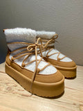Camel Snowboots Dames met Teddy Voering | Platform Winter Boots