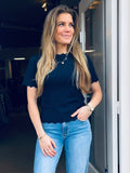 Donkerblauw Shirt Met Kartelrand | By Clara