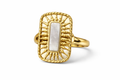 Gouden Ring met Witte Steen | Stainless Steel