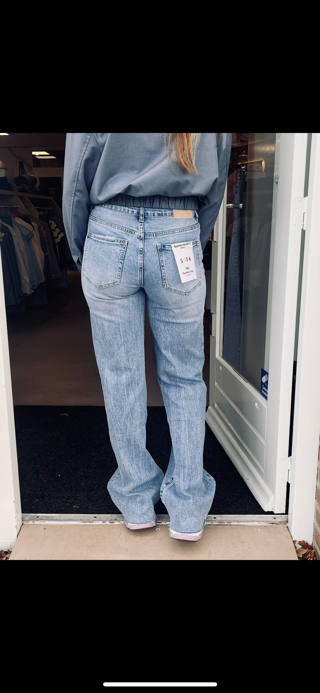 Queen Hearts | Lichtblauwe Wide Leg Jeans