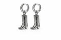 Zilverkleurige Oorbellen met Cowboylaarsje | Stainless Steel
