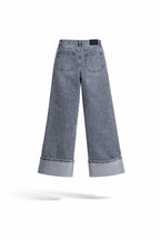 Grijze Wide Leg Jeans | Omslag