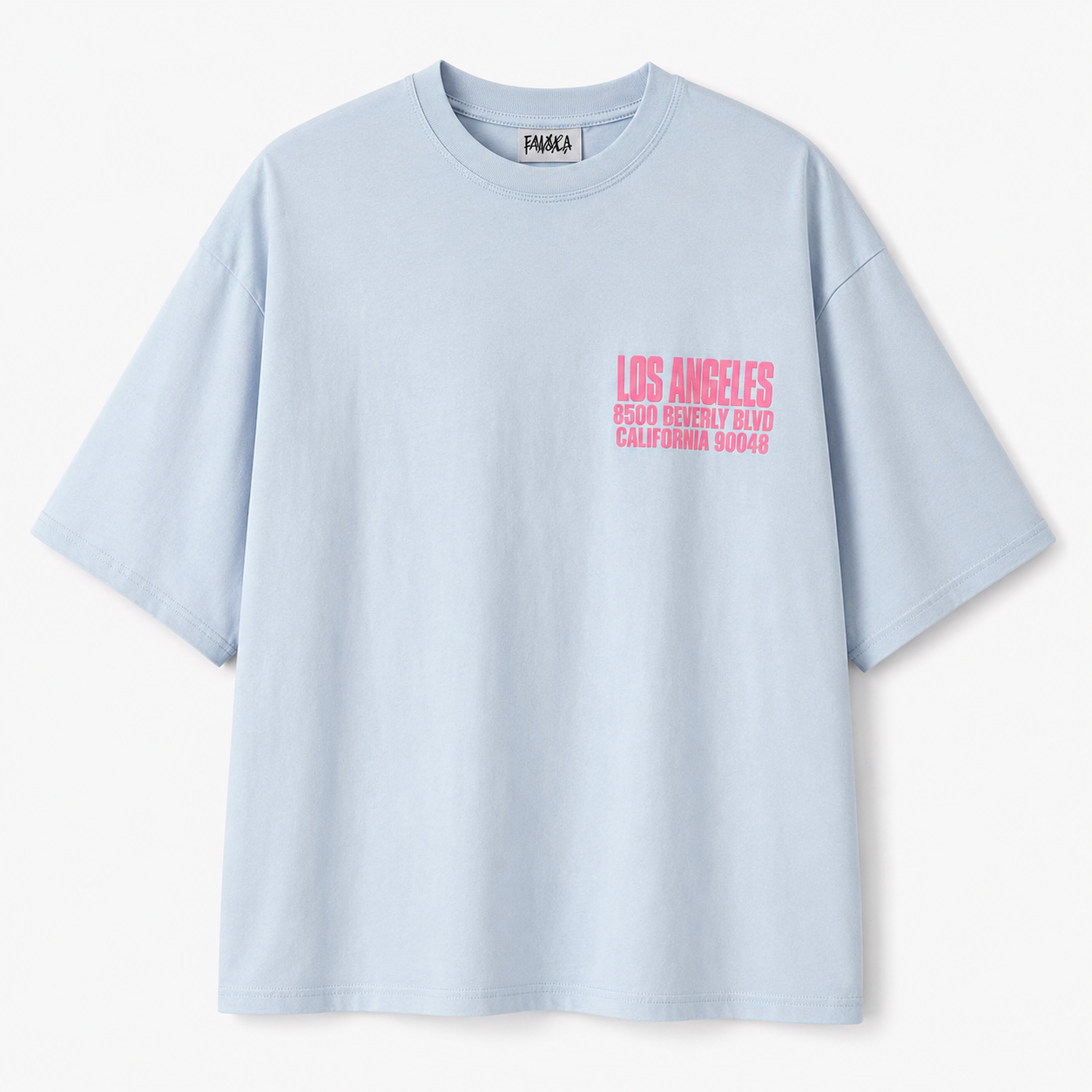 Lichtblauw Los Angeles T-shirt | Oversized