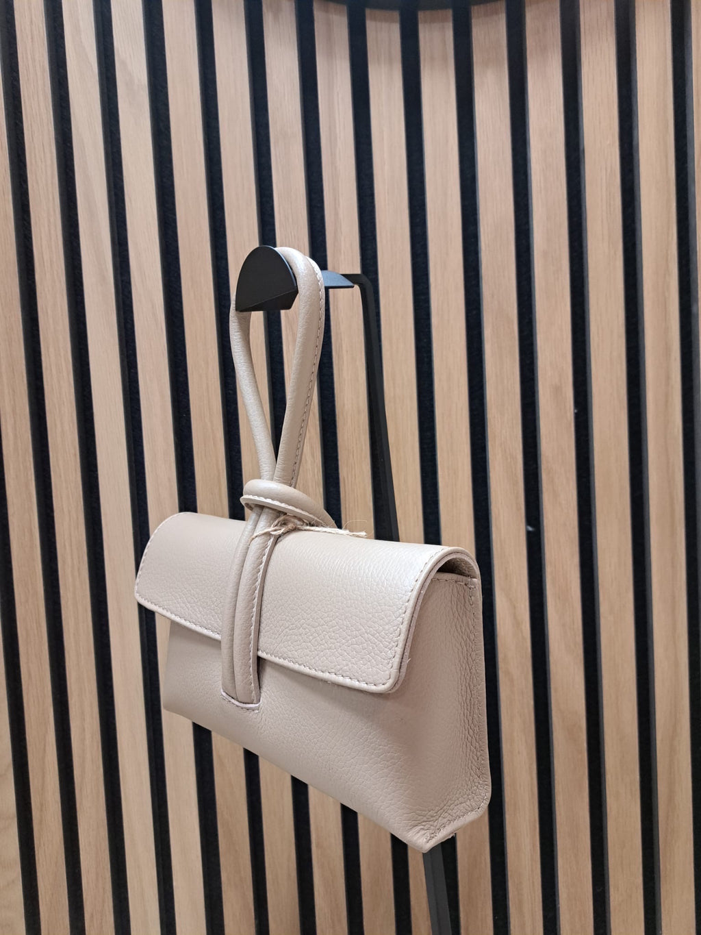 Beige Handtas met Lusdetail | Echt Leder