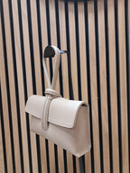 Beige Handtas met Lusdetail | Echt Leder