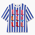Blauw Gestreept Cowboy Boots T-shirt | JS millennium