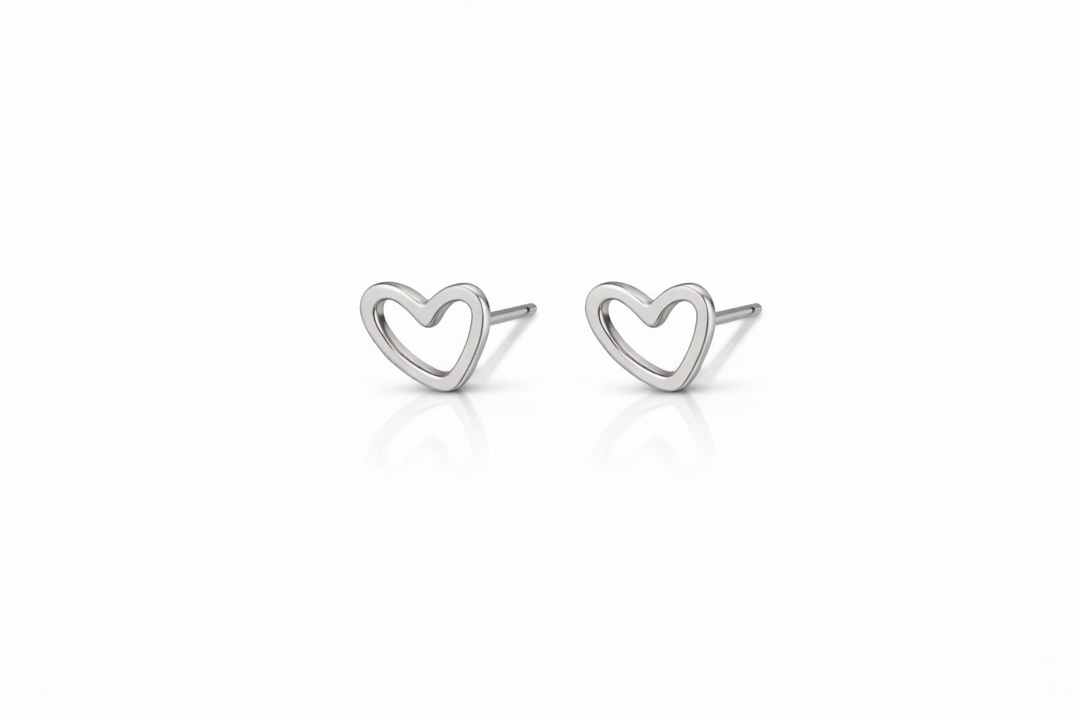 Zilverkleurige hart oorbellen | Stainless Steel