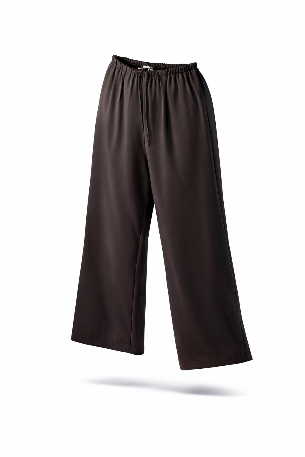 Bruine wide leg broek | Elastische taille