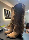 Cognac Cowboy Laarzen met Studs en Franjes | Western Dames Laarzen