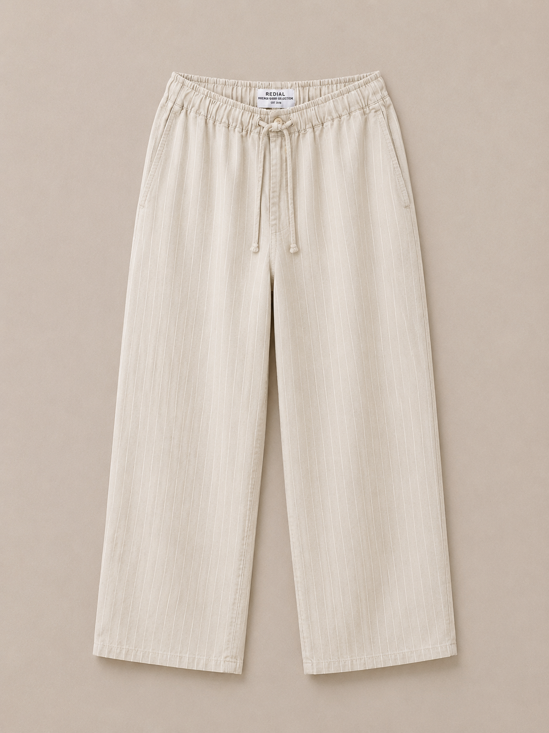Beige Gestreepte Wide Leg Broek Dames | Redial
