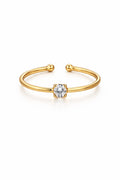 Goudkleurige Ring met Steentje | Stainless Steel