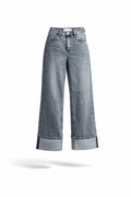 Grijze Wide Leg Jeans | Omslag