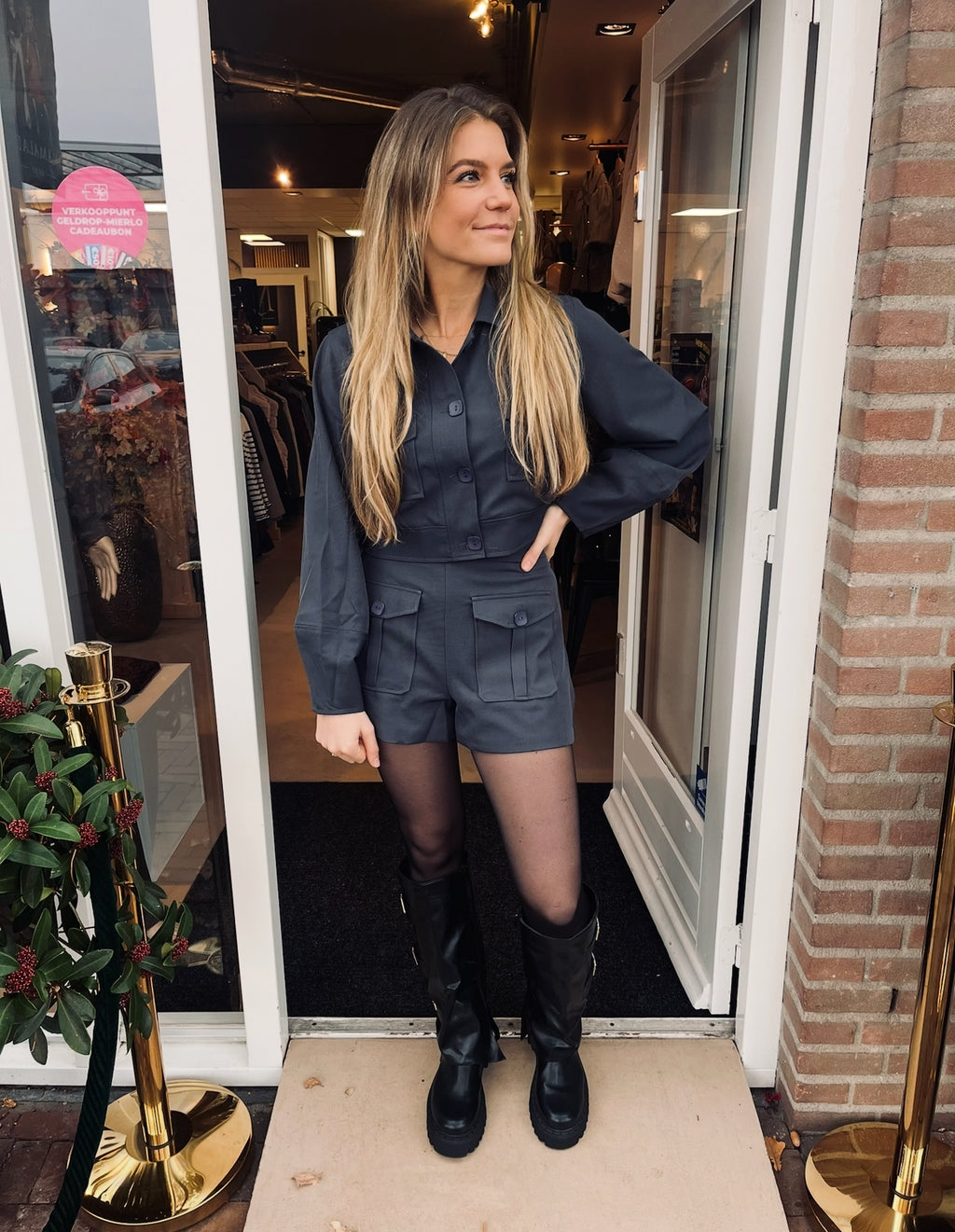 Short met zakken | Navy Blauw