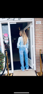 Queen Hearts | Lichtblauwe Wide Leg Jeans