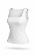 By Swan Paris | Basic Top met Vierkante Hals | Wit