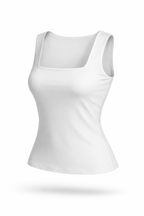 By Swan Paris | Basic Top met Vierkante Hals | Wit