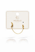 Goudkleurige Oorbel met Slang & Ketting (2 Gaatjes) | Stainless Steel