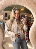 Beige Leatherlook Jacket | Copperose Paris
