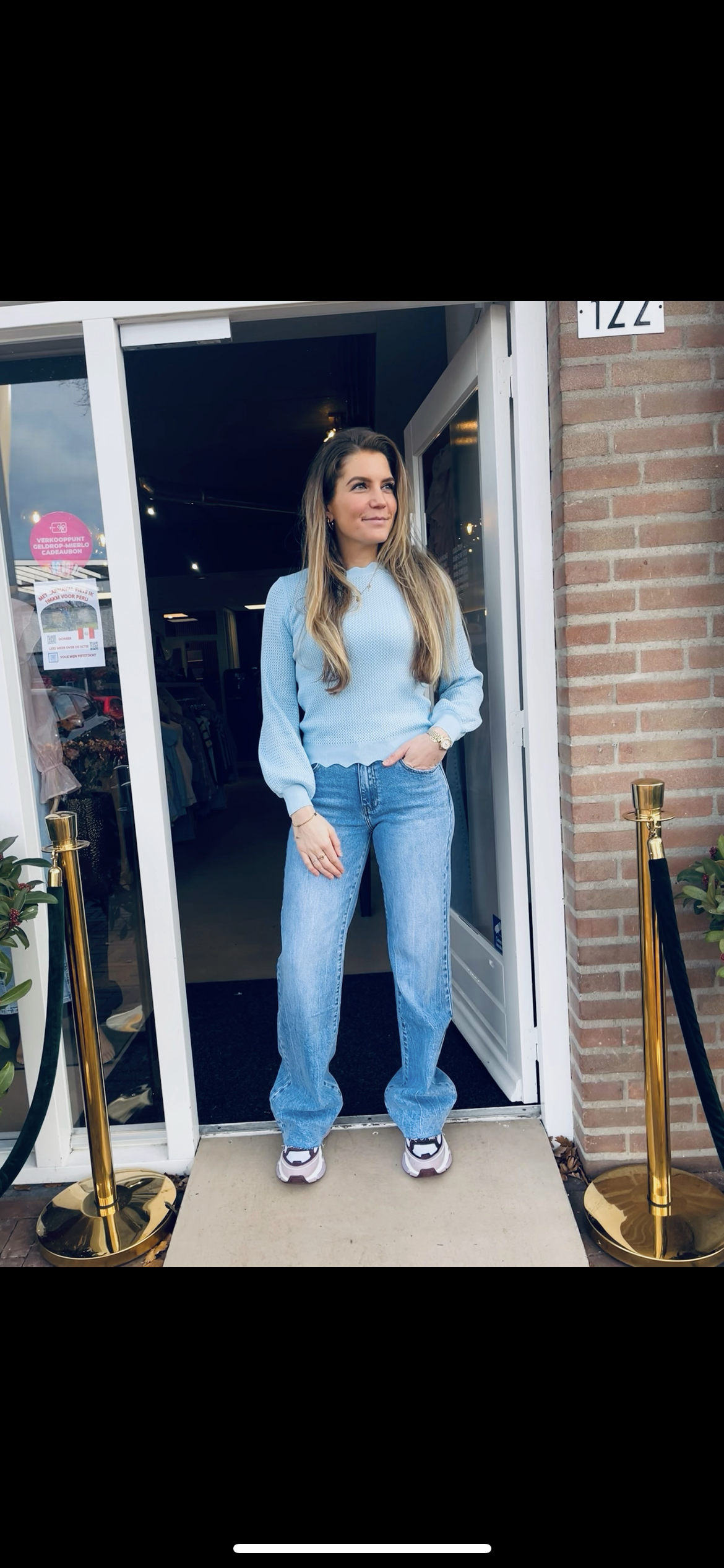 Queen Hearts | Lichtblauwe Wide Leg Jeans