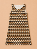 Gehaakte Zigzag Jurk Bruin/Beige | Choklate