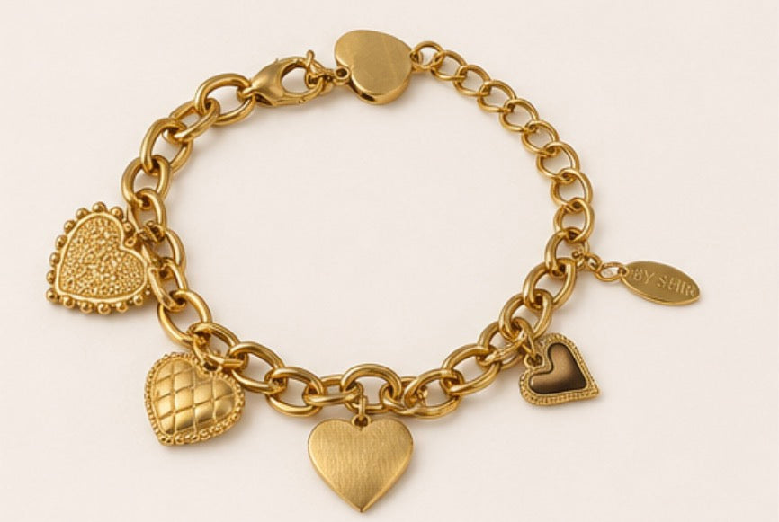 By Shir Armband Hearts Charm