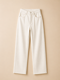 Queen Hearts wide leg jeans|Off white