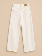 Queen Hearts wide leg jeans|Off white